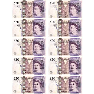 £20 Pound Notes Pre-Cut Edible Money Wafer Rice Paper Cupcake Toppers X10 • £3.99