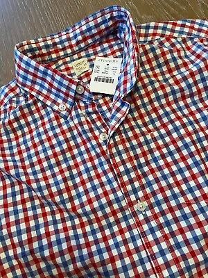 J Crew Crewcuts Boy’s Shirt Button Down Plaid Long Sleeve Cotton NWT • $20