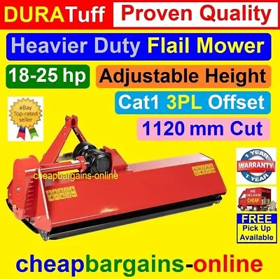 $2612.99 • Buy FLAIL MOWER 4ft MULCHER 1200mm SLASHER 1120mm CUT FLAIL MOWER TRACTOR CAT1 3PL