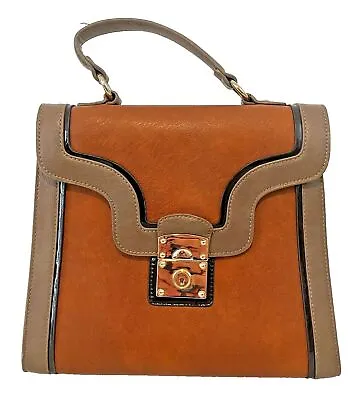 Melie Bianco Brown Satchel Top Handle Shoulder Bag • $17.99