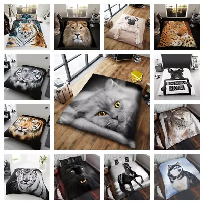 3D Animal Print Effect Faux Fur Throw Double King Size Fleece Blanket Soft Warm • £18.99