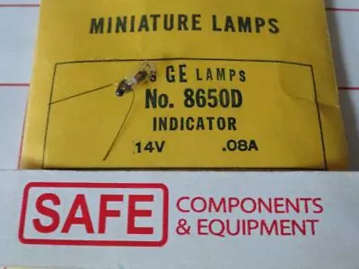 GE Miniature Bulb 8650D QTY-5 Side Wired Base T1-3/4 Flat 11.5mm 14V .08A MM-600 • $5