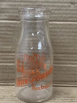 Vintage Wilcox’s Silver Spring Farm Acl Milk Bottle Manchester VT. Vermont 👀 • $15