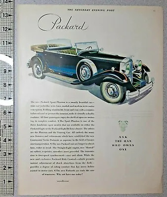 1931 Packard Vintage Print Ad Sport Phaeton Eight Deluxe Chassis Touring Car • $11.16