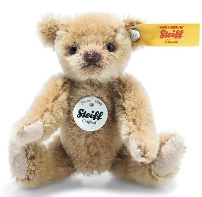 Steiff Mini Light Brown Teddy Bear - Jointed Mohair Collectable - 9cm - 028168 • £55