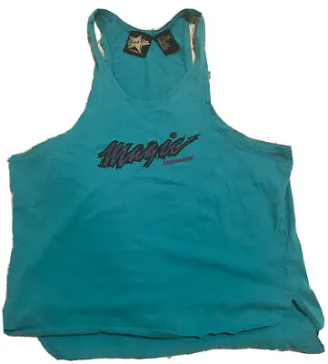 Y2K Converse Magic Johnson Teal Basic Essential Workout Tank Top L  1990’s • $20.36