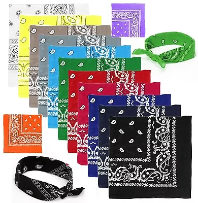 100% Cotton Bandana - Classic Paisley Neck Wrap Face Masks • $13.62