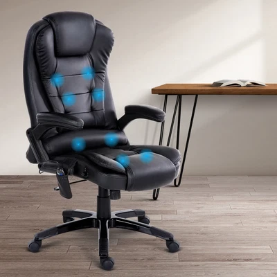 $176.73 • Buy Artiss Massage Gaming Office Chair 8 Point Heated Chairs Computer Seat Black