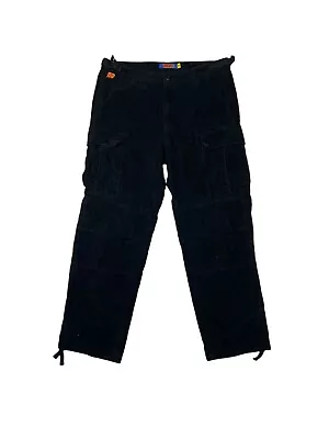 Empyre Pants Mens 32 Black Cotton Corduroy Relax Loose Baggy Skate Skateboarding • $29.99