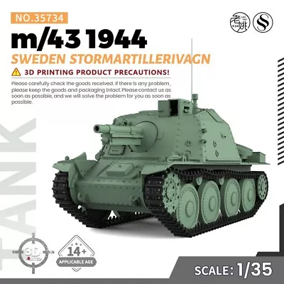 SSMODEL 734 V1.9 1/35  Military Model Kit Sweden SAV M/43 1944 75mm WWII WAR • $43.99