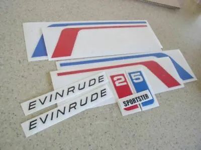 Evinrude Sportster 25 Vintage Outboard Motor Decals FREE SHIP + FREE Fish Decal! • $18