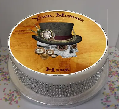 Personalised Steampunk Skull 8  Icing Sheet / Cake Topper • £5.79