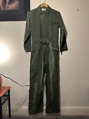 Vintage Og 107 Men’s Cotton Coveralls Size Small Sateen Green • $35.99