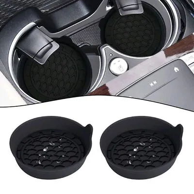 2Pcs Black Car Interior Cup Holder Anti-Slip Insert Coaster Pad Auto Accessories • $7.43