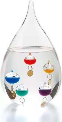 Suyak Tear Drop Shaped Free Standing Galileo Thermometer - Elegant Home Decor &  • £14.99