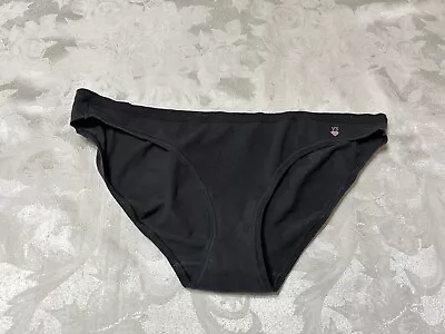 Vtg VICTORIA'S SECRET Signature Waistband Cotton Low-Rise Bikini L Black Panties • $29.95