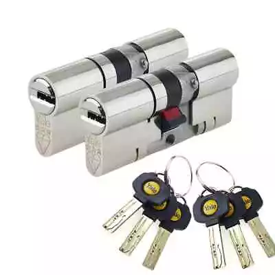 Pair Yale Platinum Keyed Alike Euro Cylinder UPVC Door Lock Anti Snap 3 Star • £30