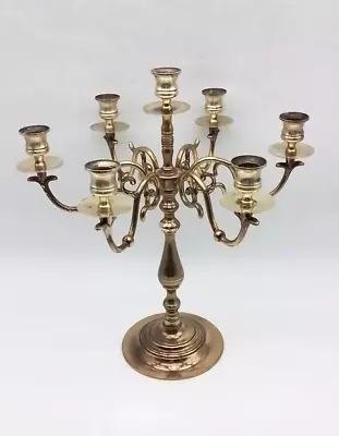 Vintage Forged Baldwin American Solid Brass 7 Candle 6-arm Candelabra USA 16 H • $69.99