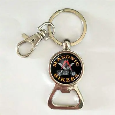 Masonic Biker Keychain Bottle Opener Freemasonry Square Compass Key Chain • $9.99