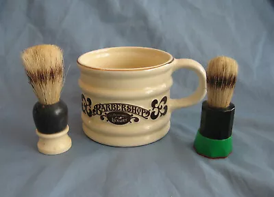 Vintage Shaving Mug With 2 Old Shaving Brushes • $10.95