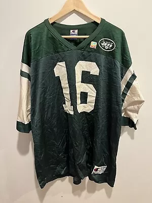 Vinny Testaverde New York Jets Vintage 90's Champion NFL Football Jersey 2XL 52 • $69