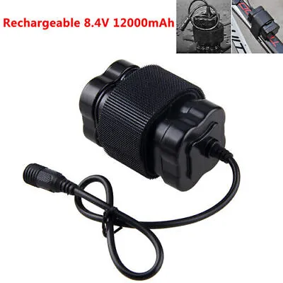 8.4V 12000mAh Rechargeable Battery Pack For Head Bike Bicycle Light Waterproof • £3.59