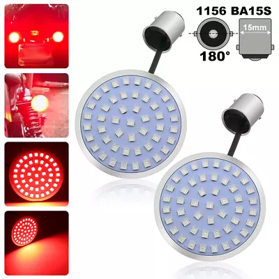 2Pcs 1156 LED Motorcycle Lights Red Rear Turn Signal For Harley Davidson Street • $10.79