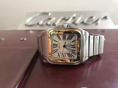 £5999.99 • Buy Cartier Santos 100 XL Watch Mens- Inc All Original Box And Papers 2009 Rare 18k