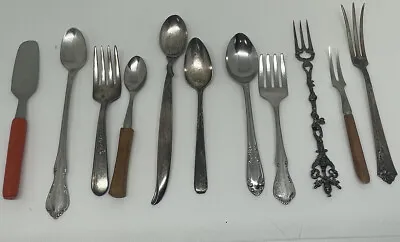 Mini Spoons Forks & Knife Set 11 Pieces Various Makers & Lengths • $23