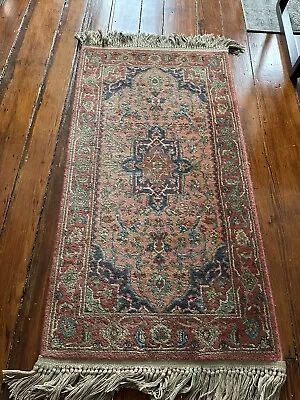 Vintage Karastan Medallion Serapii 700-736 Wool American Rug / 2’2”x 4’ • $590