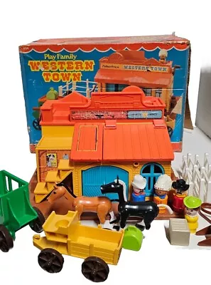 VINTAGE 1982 Fisher-Price Little People #934 Play Family Western Town With Box  • $109.99