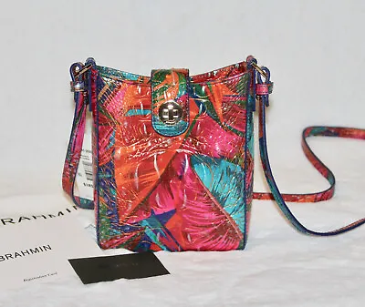 BRAHMIN Marley Crossbody Bag Lush Melbourne Tropical Print Tote Purse Handbag • $166.25