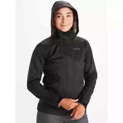 Marmot Womens PreCip Eco Rain Jacket Medium Black Waterproof Ultralight NWT • £72.69