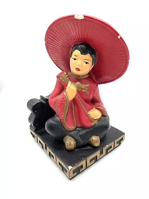 VTG 50’s 1952 Universal Statuary Chicago Asian Chalkware Oriental Large Figurine • $29.95