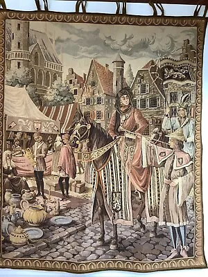 Vintage Jeban De Macy Wall Tapestry French Tapestry Wall Decor 49”x41” • $55