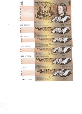 $11.05 • Buy One Dollar $1 Banknote 1982 Johnston Stone R78 5 X Consecutive Notes UNC