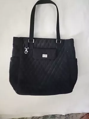 Vera Bradley Black Classic Quilted Work Tote Bag Black  • $10.99