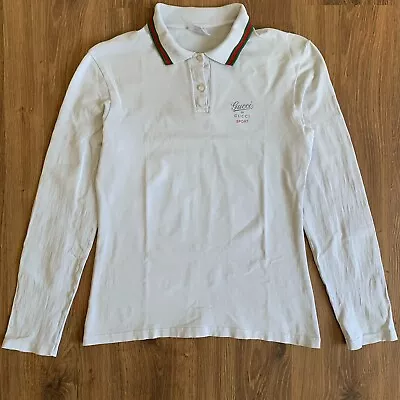 Vintage Gucci By Gucci Sport Logo Polo Longsleeve Women’s L Rare Not For Resale • $65