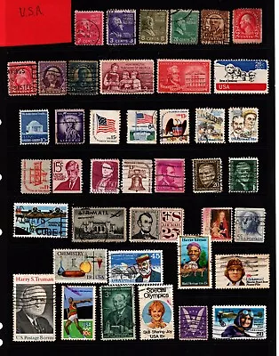 AMERICA - COLLECTION OF 75 DIFFERENT USA STAMPS FROM EARLY 1900s - PRESENT • $7.80