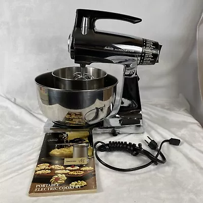 Vintage Chrome Sunbeam Mixmaster 12 Speed Stand Mixer W/ Bowls & Beaters Works! • $75