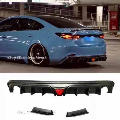 For Mazda 6 Atenza Sedan 2014-2019 Gloss Black Rear Bumper Lip Diffuser Bodykit  • $390.06