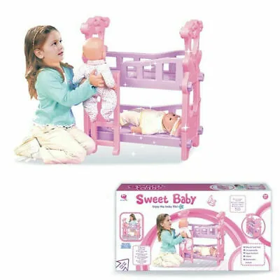 Girls Kids Baby Doll Pink Bunk Bed With Accessories For Birthdays Gift Xmas Toys • £39.99