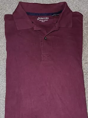 Mens St. John's Bay Sueded Jersey Polo Long Sleeve Polo Shirt LT Lg Tall- EUC • $17.99