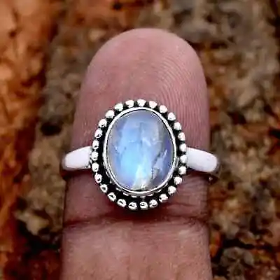 Moonstone Ring 925 Sterling Silver Band& Statement Ring Handmade Ring All Size • $10.79