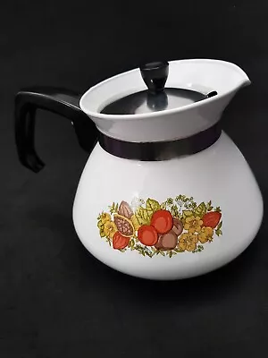 Vintage 1970s Corning Ware Enamel Spice Of Life Coffee Tea Pot • $37