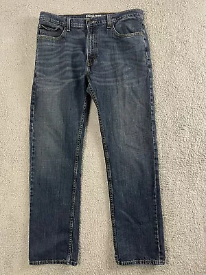 Levis Jeans Mens 36x34 S61 Signature Relaxed Distressed Straight Dark Denim • $19.45