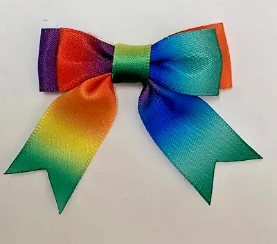 Bows Pack Of 10 Small Ready Made  2  Satin Ribbon Double Bows - 30 Colours • £3.99