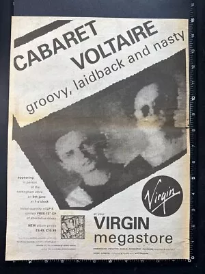 CABARET VOLTAIRE - GROOVY LAIDBACK (AGEING) 15X11  1990 Poster Sized Advert L336 • $16.15