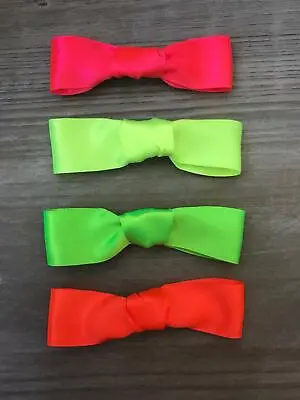 Florescent Pink / Yellow / Green / Orange Bow Hair Clip Hen Party Hair Accessory • £3.49