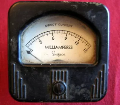 Vintage Simpson Milliamperes Direct Current Meter Gauge In Bakelite Case Deco • $5